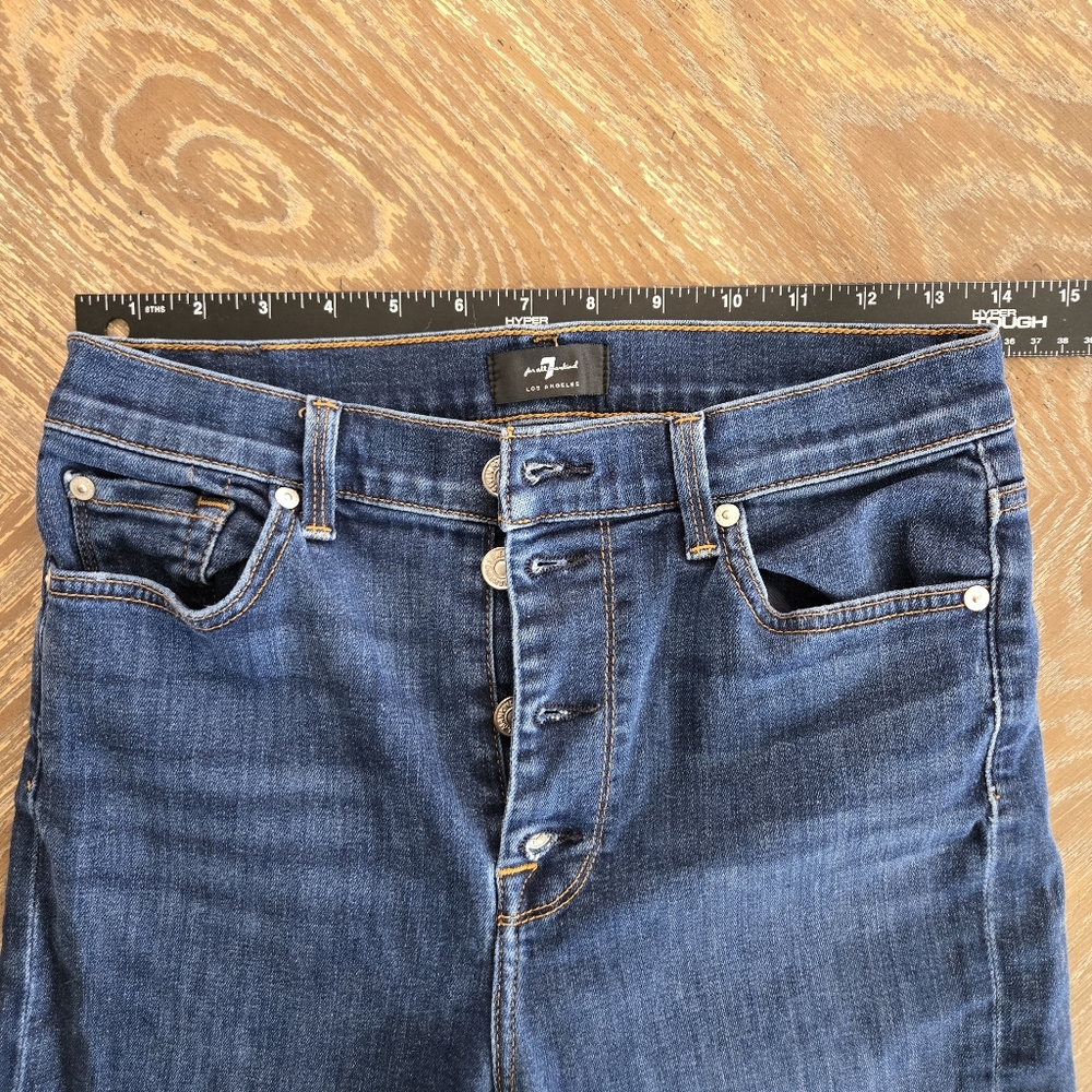 7 For All Mankind Button Fly Skinny Jeans | Premium Denim, Size ~28 - Picture 5 of 11